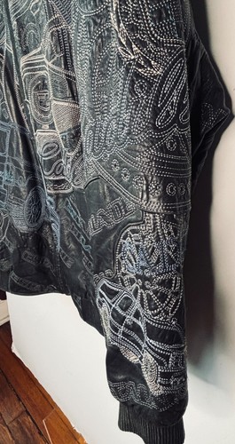VTG MARC BUCHANAN PELLE PELLE CADILLAC EMBROIDERED LEATHER BOMBER JACKET*56 XXL - Picture 7 of 23