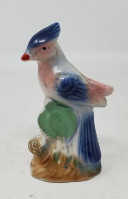 Vintage Ceramic Porcelain Blue Bird/Jay Figurine - 3.75H'' Made in Japan