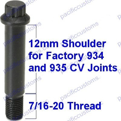#ad Porsche 934 CV Joint Bolt Pack of 6 12 Point 12Mm Adapter To 7 16 20 Thread $41.95