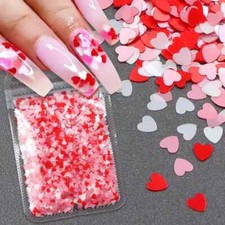 Nail Love Heart Glitter Flakes for Manicure Design - Art Decoration