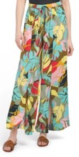 True Destinations Multi-Color Tropical Palazzo Wide Leg Pants - M - Worn 1 Time