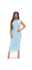 shoulder pad midi dress