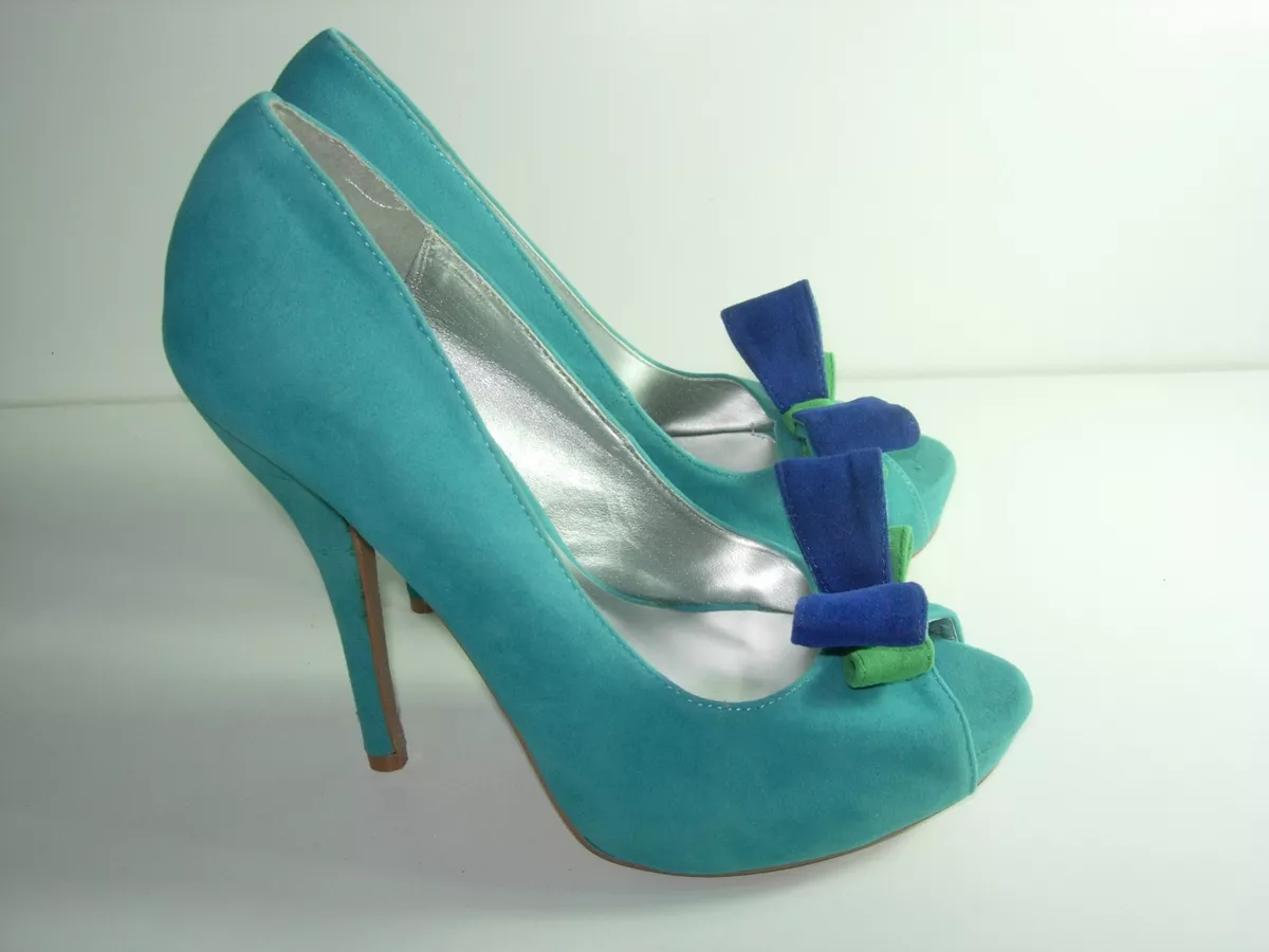 WOMENS AQUA BLUE CAREER COMFORT PUMPS WEDDING STILETTO HEELS SHOES