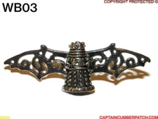 steampunk badge brooch silver bat wings exterminate dalek Doctor Who #WB03