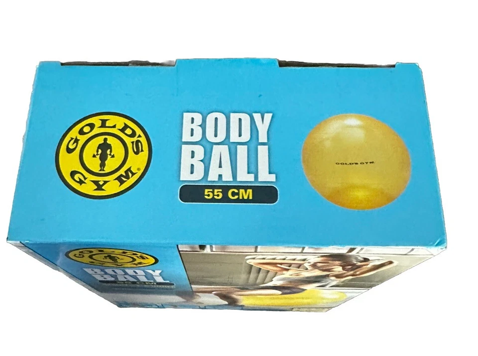 Bola de Ejercicio Entrenamiento 55cm con Bomba y Tabla de Ejercicios Oro Gimnasio Cuerpo Nuevo Foto 2 de 4