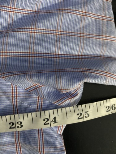 Brooks Brothers Dress Shirt Mens 17.5 34 Regent Blue Plaid Button Up Long Sleeve - Picture 7 of 8