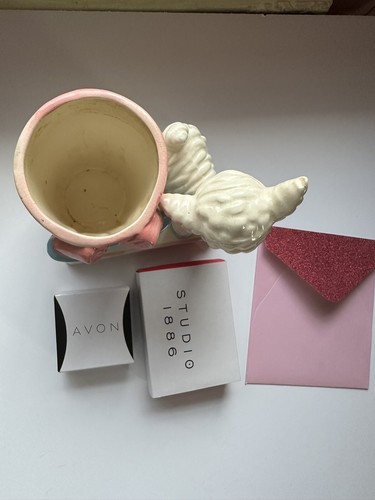 VTG Pink & Blue Little Lamb Planter, NIB AVON Stretch Bracelets, Valentines 🩷 - Picture 8 of 11
