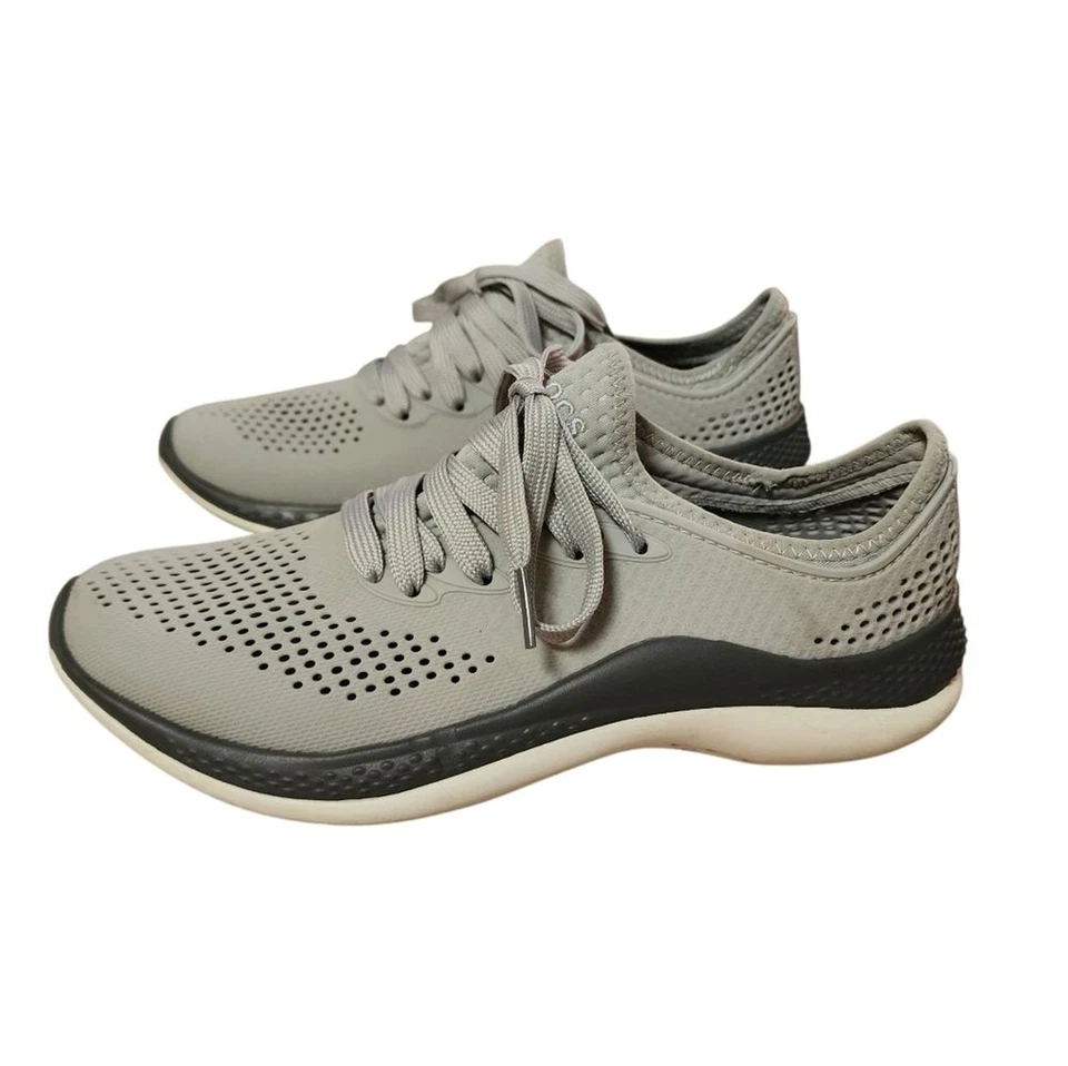 Zapatillas deportivas Crocs Literide 360 Pacer para mujer talla 7M gris con cordones cómodas Foto 2 de 4