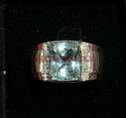 Natural Blue Topaz Gemstone with 925 Sterling Silver Ring for Men's #2819