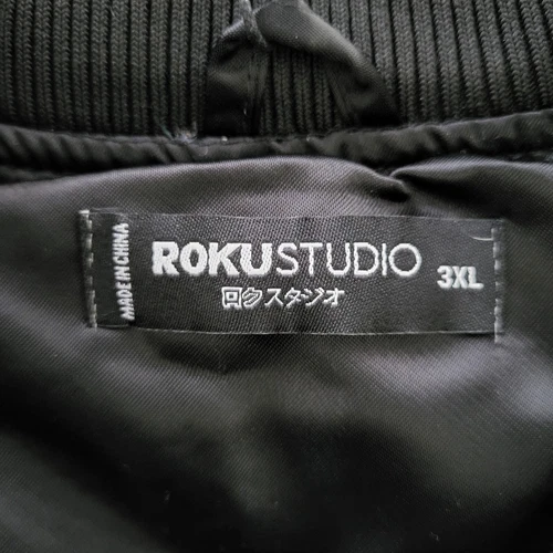 Roku Studio 'Ice Scream' Black Satin Bomber Jacket Sz 3XL/2XL Runs Smaller  image 4