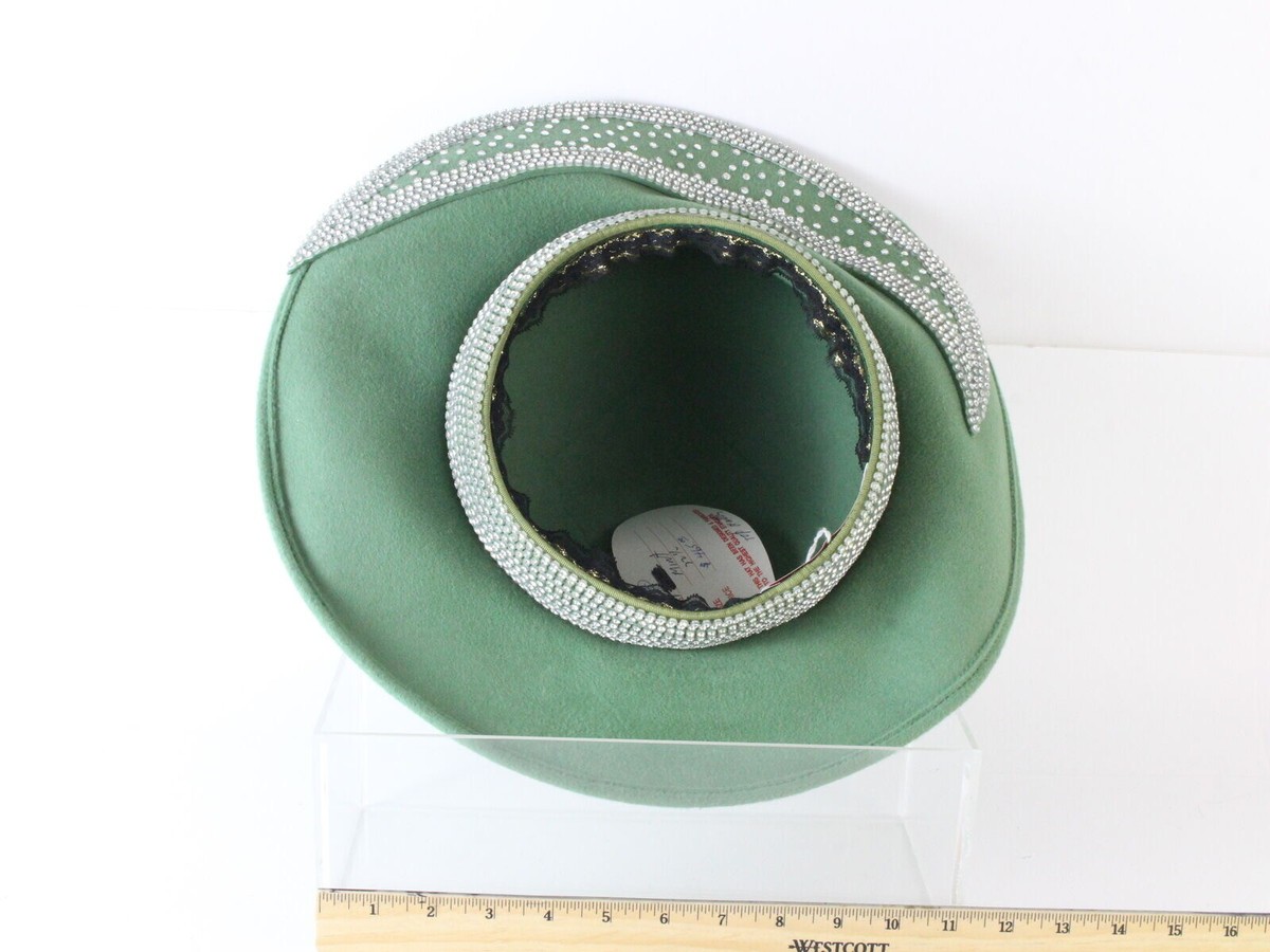 George Zamaul Couture Ladies Mint Green Felt Hat W  display picture 2