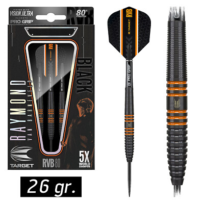     TARGET Steel Dart Pfeile Darts Raymond van Barneveld RVB80 RVB Black 26 gr