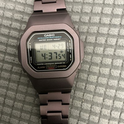 This is a modified DW5600E-1V watch with purple  PVD Metal Bracelet 200M Box 