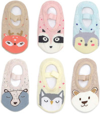 Baby Toddler anti Slip Non Skid Socks with Grip for Infant Girls Slippers 6 Pair