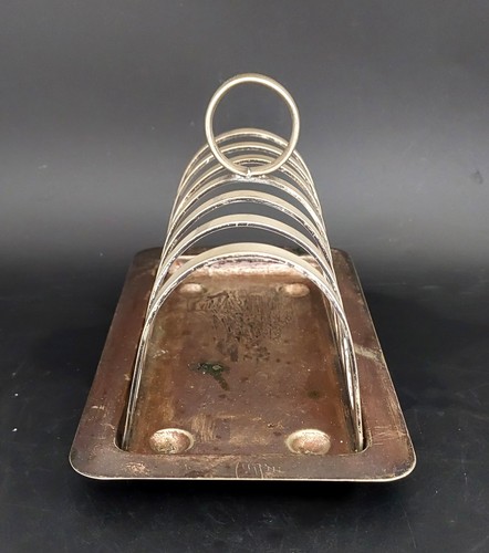 Vintage E.P.N.S Silver Plated 6 Slice Toast Rack With Removable Crumb Tray. - Picture 8 of 13