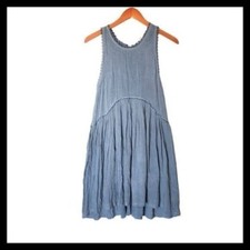 Oddy Sweet and Simple Baby Doll Dress Gray Size S Small Boho Flowy
