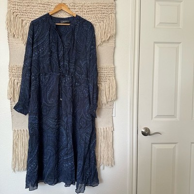 Mos Mosh Hania Paisley Long Sleeve Dress sz large