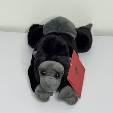 FAO Schwarz Plush Silverback Gorilla Stuffed Animal Toy Laying Down Floppy 15  L