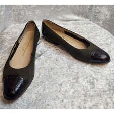 Vintage Salvatore Ferragamo Womens Cap Toe Ballet Flat Shoes-Size 5B