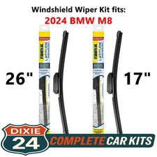 Rain-X Latitude 2-n-1 Windshield Wiper Kit fits: 2024 BMW M8 (26" & 17")