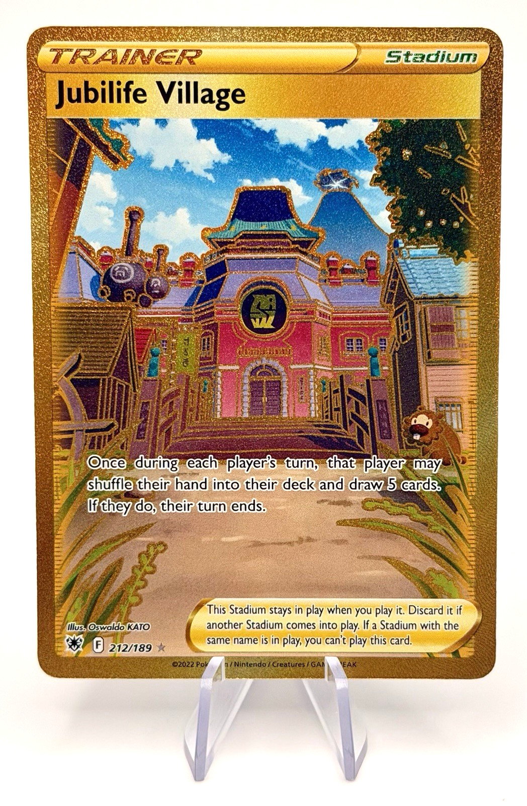 Jubilife Village 212/189 Rare Astral Radiance Gold Pokemon TCG Holo Near Mint