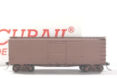 HO Accurail Undecorated 36ft Fishbelly Wood Boxcar Steel Ends +Mtl Whls Kd Cplr