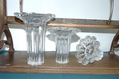 SET 3-tlg. Nybro Glas Kerzenhalter ''SILVIA'' Flowersticks  Made in Sweden
