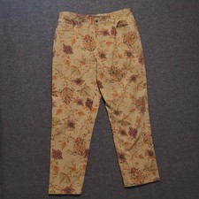 Lauren Ralph Lauren 12P petite jeans flower pockets zip paisley vintage tapered