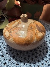 Seed Pot Pottery Wheel-thrown Construction with A Signed Base Clay Pottery