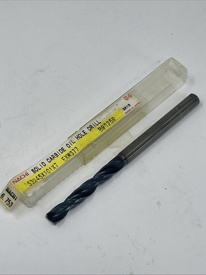 6.753mm (.266 ) Nachi Carbide Coolant Through Drill Bit, Flat Bottom, B98259