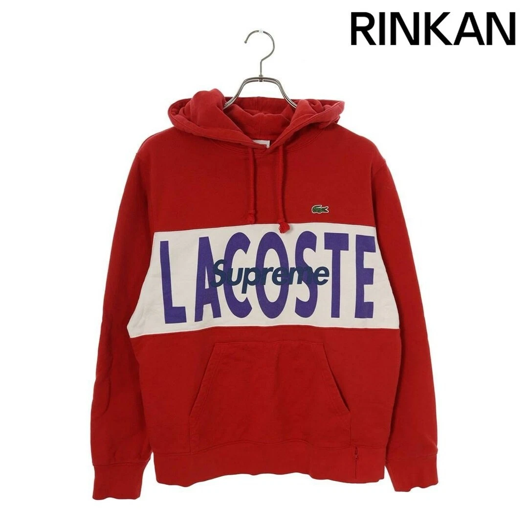 Supreme x Lacoste 19AW Logo Panneau Sweat à Capuche Pull Sweat à Capuche Homme S Occasion