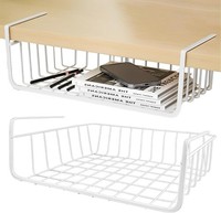 HäNgekorb Metall 30Cm Unterregal Aufbewahrungskorb FüR KüChe BüRo Weiß 2 StüCk
