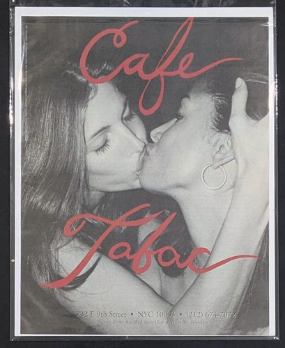 1992 Café Tabac NYC Stephanie Seymour & Kara Young Print Ad 13.5" x 10.5"