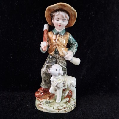Vintage Enesco Keramik Figur ''Schafhirte'' 18 cm