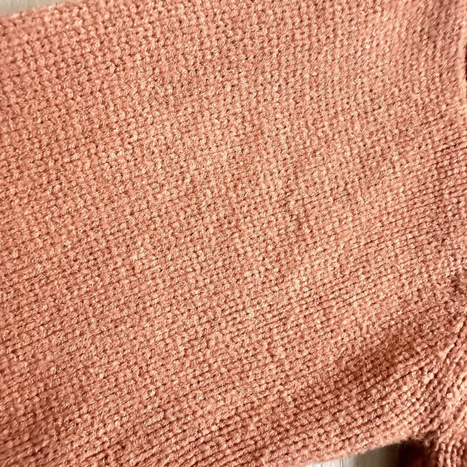 Acogedor suéter Ann Taylor años 90 coral naranja cuello redondo óxido XL Foto 4 de 4