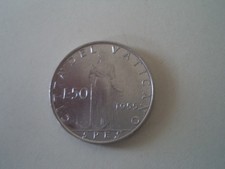 MONETA 50 CINQUANTA LIRE CITTA' DEL VATICANO - ANNO 1955 PAPA  PIO XII