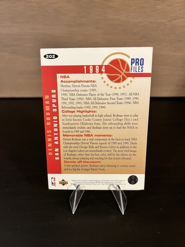 Dennis Rodman 1994-95 Upper Deck Collector's Choice Silver Signature #202 - Picture 2 of 2