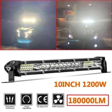 10"inch Slim LED Light Bar Spot Flood Combo Offroad Driving ATV 4WD SUV ATV RZR