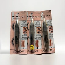 L’ORÉAL #400 Blackest Black Bambi Eye Volumizing Mascara Set of 3 New