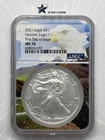 2021 Silver Eagle T1 NGC MS70 First Day of Issue Eagle Core/Label
