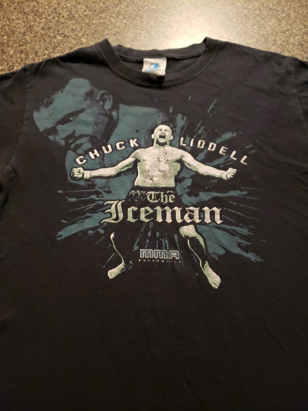 MMA Chuck Liddell Vintage Vtg  The Iceman Tee Shirt Small 19x25 Y2K Tapout Fight
