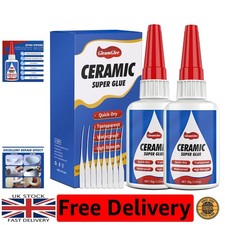Ceramic Glue 35g x 2 Pack - Quick-Dry, Precision Applicator for Neat Repairs