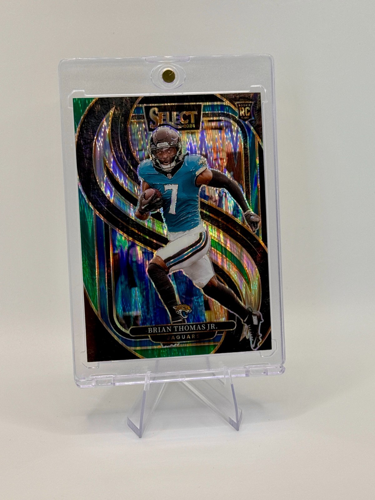 2024 Panini Select Premier Level Brian Thomas Jr. #143 Black & Green Prizm Shock