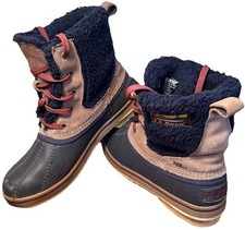 LL Bean Women's 8 Duck Boot Rangeley Insulated Ankle Pac Sherpa Fleece Lined