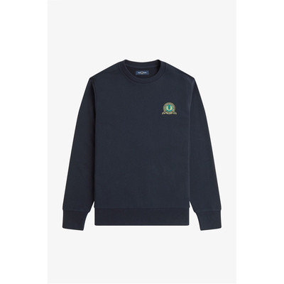 Fred Perry TENNIS BADGE SWEATSHIRT In Navy Blue