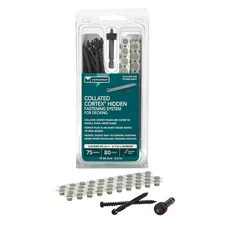 Cortex Hidden Fastening System for Veranda Decking, 2-1/2" Screws & Plugs 50 LF