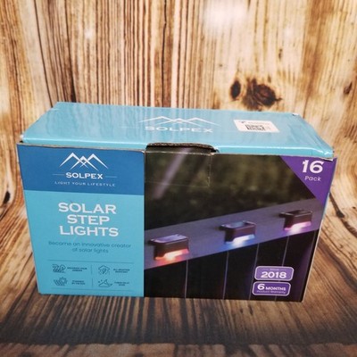 SOLPEX New In Box Solar Deck Lights Outdoor 16 Pack Or Step 16 Multicolor 