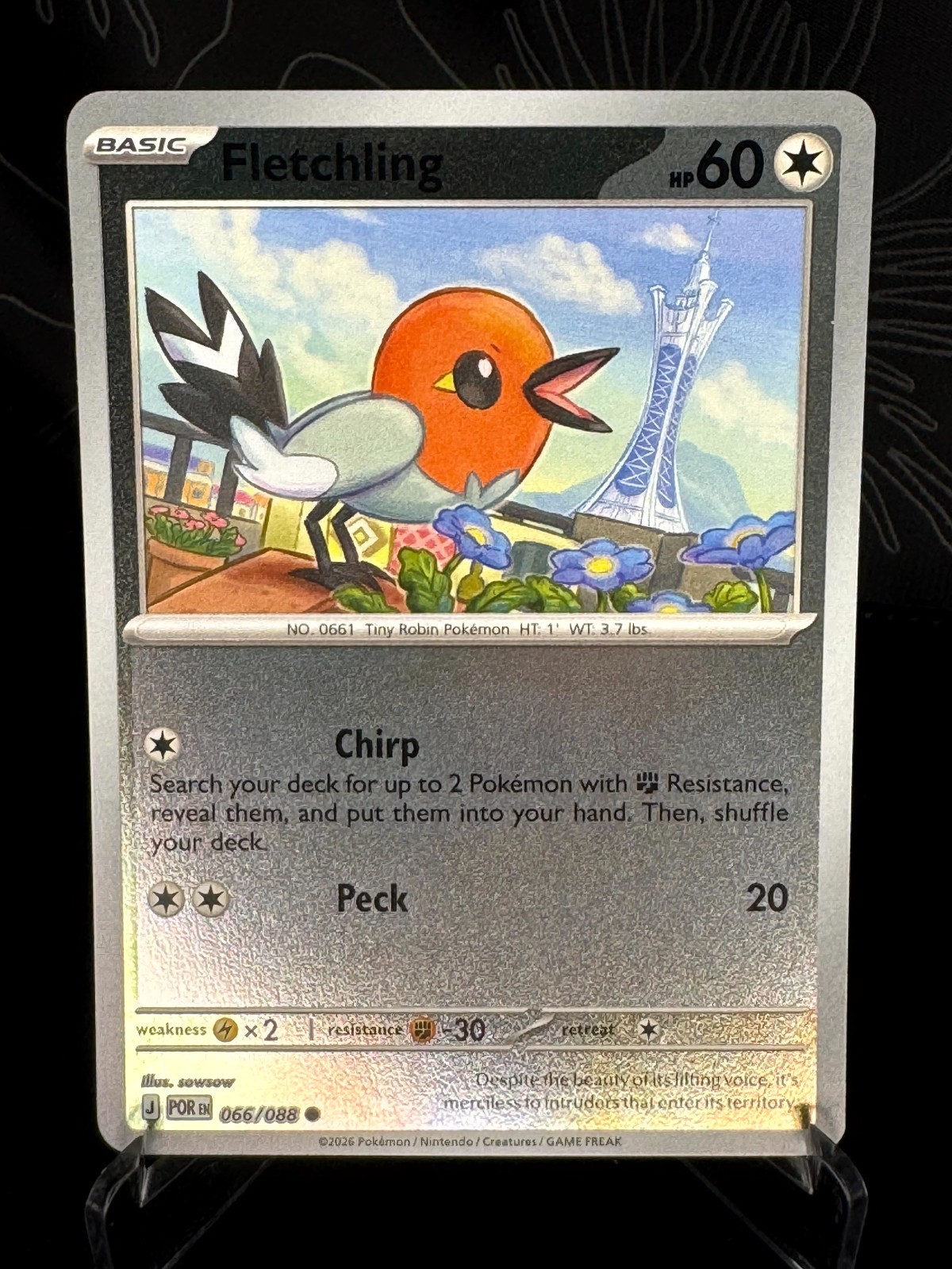 Fletchling #66 Rev. Holo Pokemon Perfect Order
