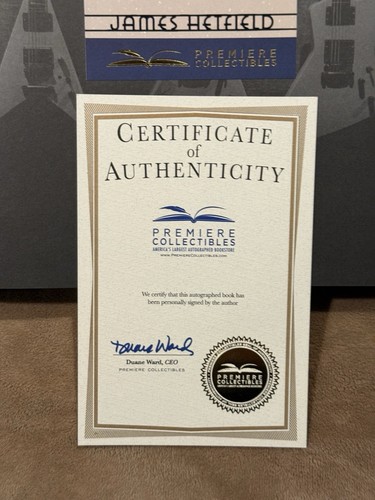 James Hetfield Signed Book Messengers Premiere Collectibles Autograph Authentic - Picture 3 of 4