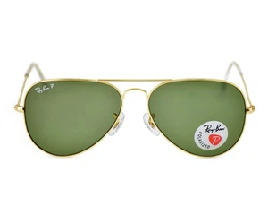 Ray-Ban Lunettes de soleil RB3025 Aviator Classic Gold Frame Polarized Green Lens 58mm